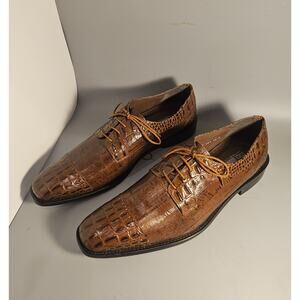 Stacy Adams Esposito Cap Toe Oxford Dress Shoes Animal Print Brown Men’s Sz 13 M